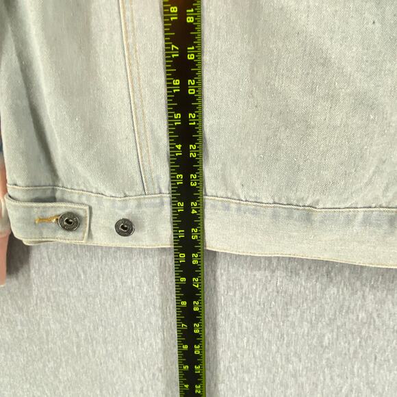 Brooklyn Cloth Mfg Denim Tie Dye Sleeve Button Front Hooded Jacket Mens Small - Picture 8 of 9